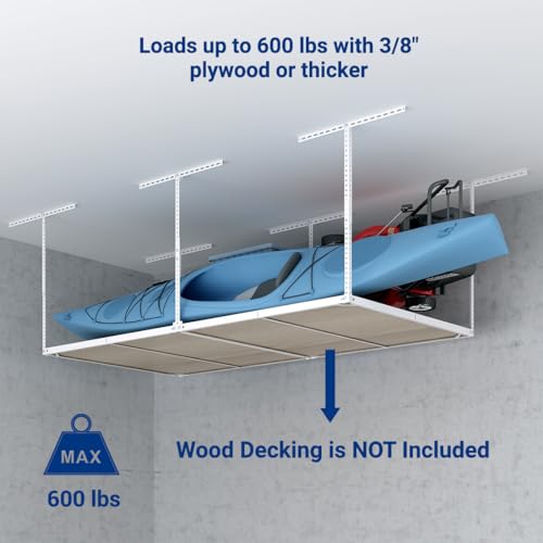 FLEXIMOUNTS Overhead Garage Storage Rack With Hooks - Image 2