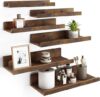 Fixwal Floating Shelves, 6 Sets Wall Mounted Shelves