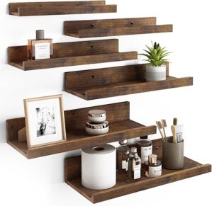 Fixwal Floating Shelves, 6 Sets Wall Mounted Shelves