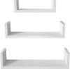 SRIWATANA Floating Solid Wood Wall Shelves, White