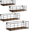 Fixwal Floating Wall Shelves, 4 Sets Paulownia