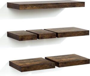 Love-KANKEI Floating Wood Shelves Set of 6