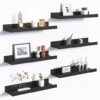 upsimples Floating Wood Shelves, Set Of 6