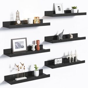 upsimples Floating Wood Shelves, Set Of 6