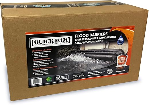 Quick Dam Flood Barrier, 16 Pack, Black