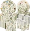 Ziliny Floral Disposable Tableware Set, 250 Pcs