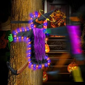 LUWOMA Flying Crashing Witch Halloween Decoration