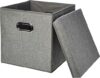 Amazon Basics Foldable Burlap Cloth Cube Storage Bin