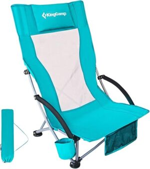 KingCamp Folding Beach Chair With Headrest