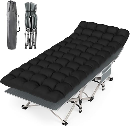 Suteck Folding Camping Cot Bed With Soft Pad