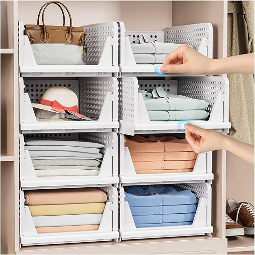 caktraie Folding Closet Organizers Storage Box