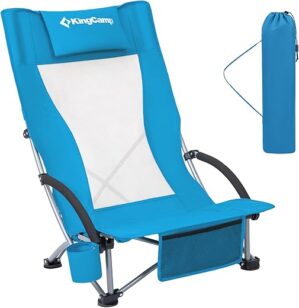 KingCamp Folding High Back Beach Chair With Headrest