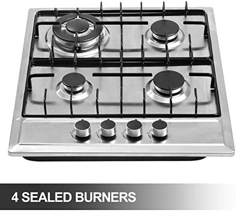 forimo 24"x20" Stainless Steel Gas Cooktop, 4 Burners - Image 3