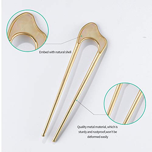 FRDTLUTHW U-Shaped Vintage Metal Hair Pins, 2PCS - Image 3