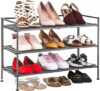 Seville Classics Freestanding 3-Tier Metal Shoe Rack