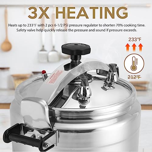 Fulgutonit 26 Quart Aluminum Pressure Cooker With Clamp Bar - Image 3