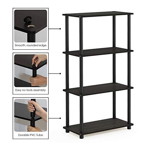 Furinno Turn-N-Tube 4-Tier Shelf Display - Espresso/Black - Image 5
