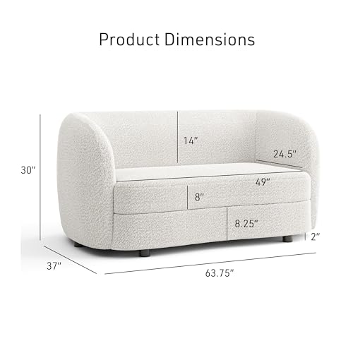 Furniture of America Modern Boucle 3 Piece Sofa Set - Image 3