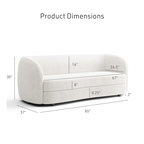Furniture of America Modern Boucle 3 Piece Sofa Set - Image 2