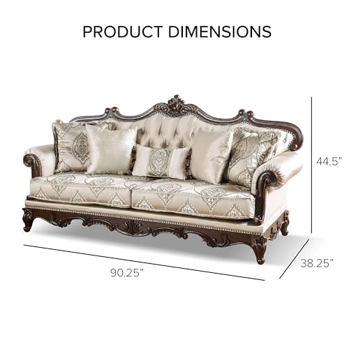 Furniture of America Traditional Upholstered 3-Piece Sofa Set - Image 3