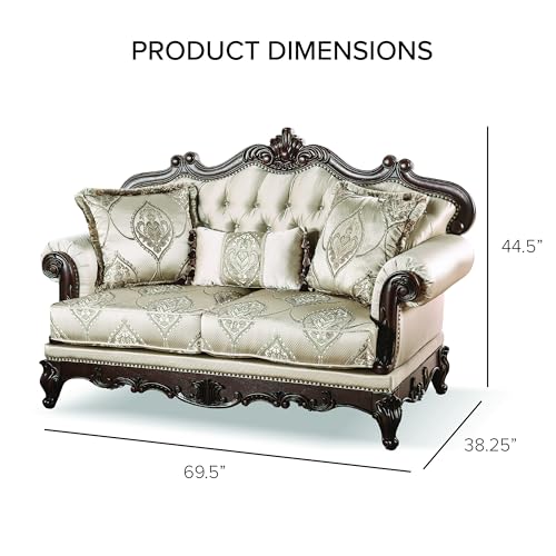 Furniture of America Traditional Upholstered 3-Piece Sofa Set - Image 4