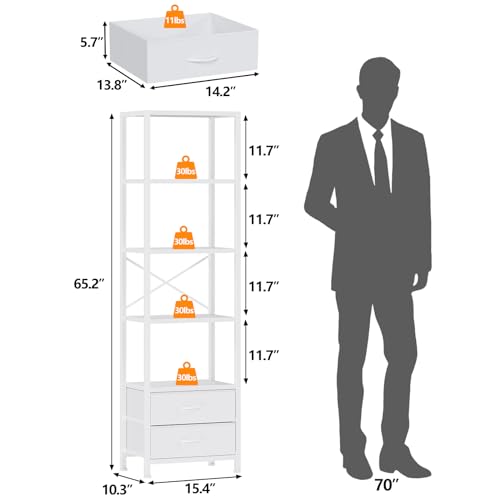 Furnulem 5-Tier Corner Shelf With Drawers - Image 3