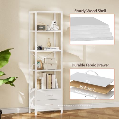 Furnulem 5-Tier Corner Shelf With Drawers - Image 5