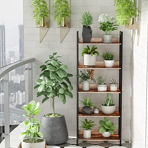 Furologee Industrial 5-Tier Bookshelf With Drawers - Image 2