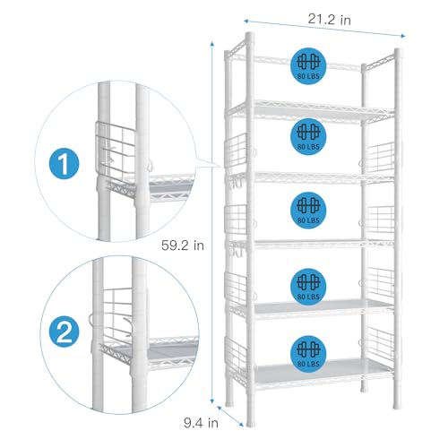 FUTASSI Metal Storage Rack, 5-Tier Narrow Bookshelf - Image 3