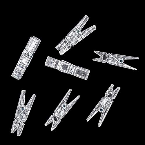 GALIREN Mini Transparent Plastic Clips, 128 Pieces - Image 3