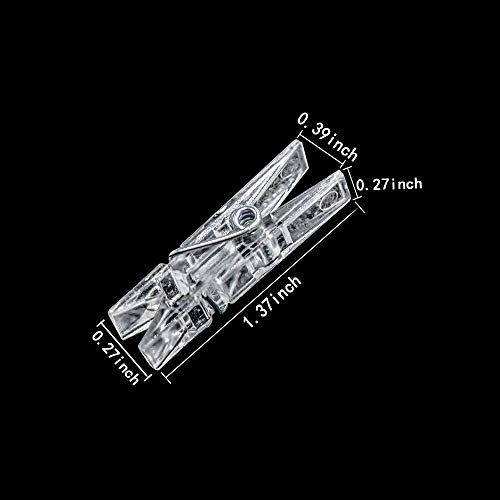 GALIREN Mini Transparent Plastic Clips, 128 Pieces - Image 2