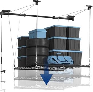 FLEXIMOUNTS Garage Lifting Metal Rack, 4×4 Ft