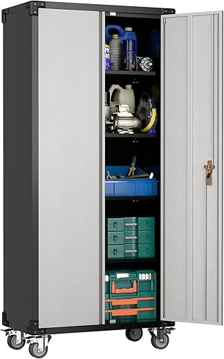 SUXXAN Garage Storage Cabinet With Wheels, 72