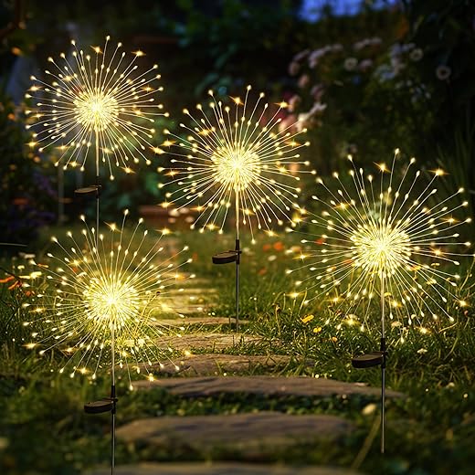 GIGALUMI Garden Outdoor Solar Lights 180LED 4Pack