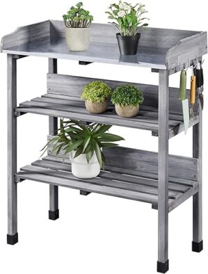 Yaheetech Garden Potting Bench With Storage Shelves