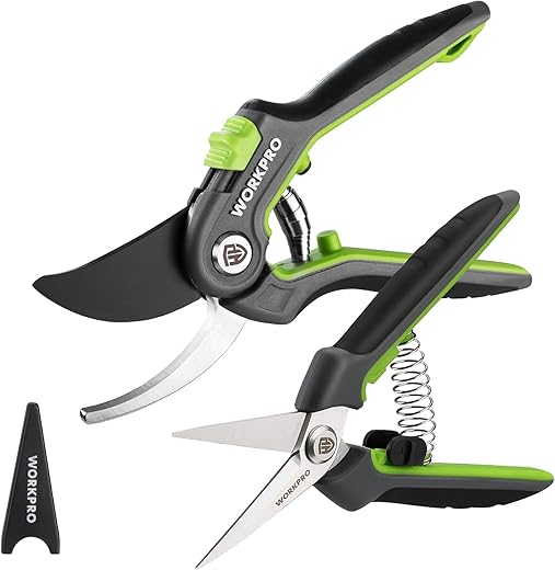 WORKPRO Garden Pruning Shears 2 Pack, 8" Bypass