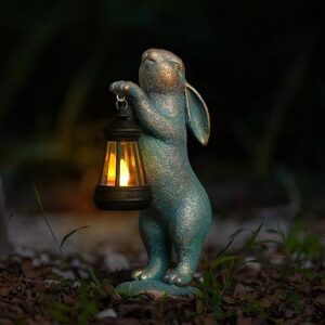 MININOVA Garden Rabbit Statue With Solar Lantern