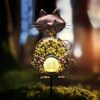 KAIXOXIN Garden Solar Cat Crackle Glass Lights