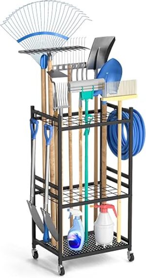 DAOUTIME Garden Tool Organizer With Wheels