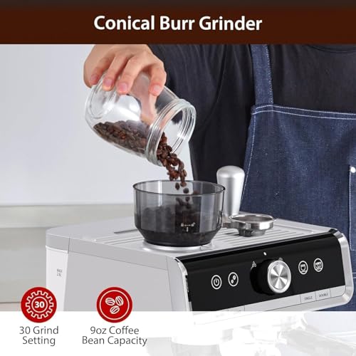 GarveeHome Espresso Machine With Grinder And Milk Frother - Image 3