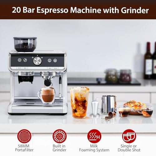 GarveeHome Espresso Machine With Grinder And Milk Frother - Image 5