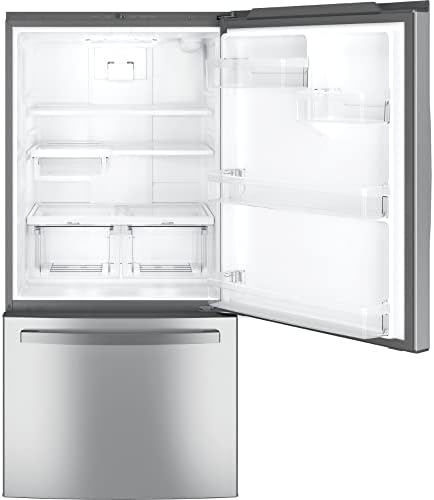 GE Bottom Freezer Refrigerator In Stainless Steel - Image 4