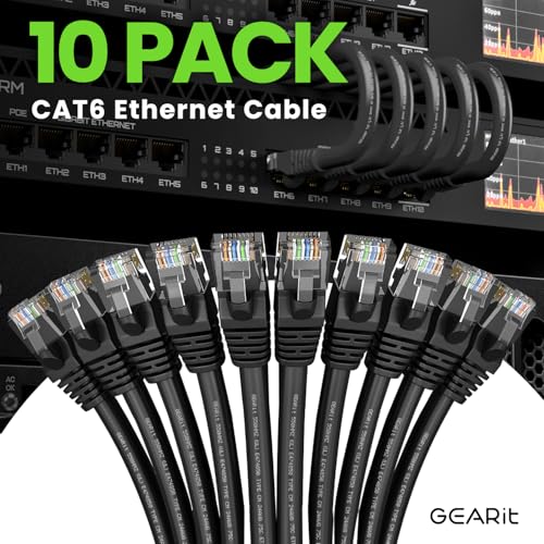 GearIT Cat 6 Ethernet Cable 10 ft (10-Pack) - Image 2