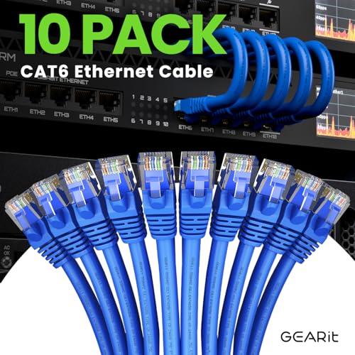 GearIT Cat 6 Ethernet Cable 3 Ft (10-Pack) - Image 2