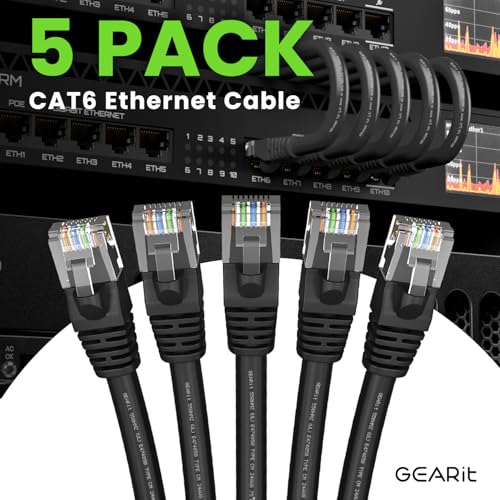 GearIT Cat 6 Snagless Patch Ethernet Cable 5-Pack - Image 2