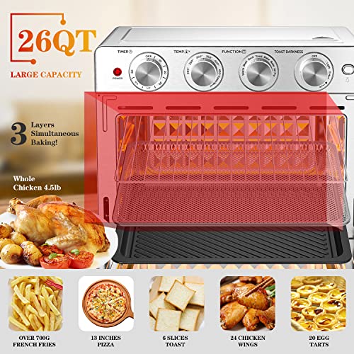 Geek Chef Air Fryer Oven 26 QT, Stainless Steel - Image 4