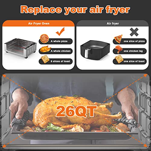 Geek Chef Air Fryer Oven 26 QT, Stainless Steel - Image 5
