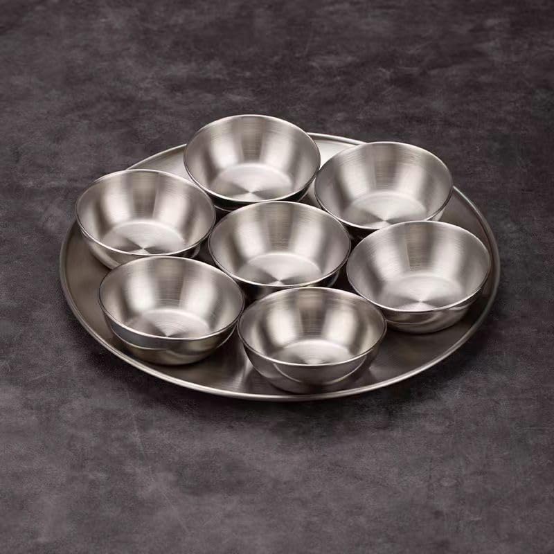 Generic Korean Cuisine Stainless Steel Sauce Plate - Image 2