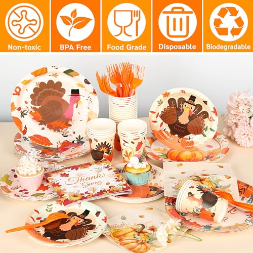 Generic Thanksgiving Tableware Kit Disposable Supplies - Image 4