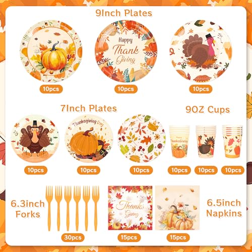 Generic Thanksgiving Tableware Kit Disposable Supplies - Image 2